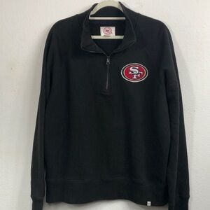 San Francisco 49ers Quarter Zip Black Pullover XL FORTY SEVEN ‘47